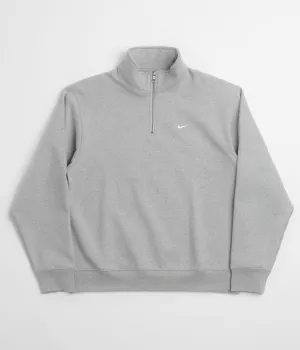 Nike Solo Swoosh 1/4 Zip Sweatshirt - Dark Grey Heather / White Nike Sportswears