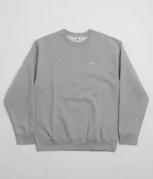 Nike Solo Swoosh Crewneck Sweatshirt - Dark Grey Heather / White Nike Sportswears