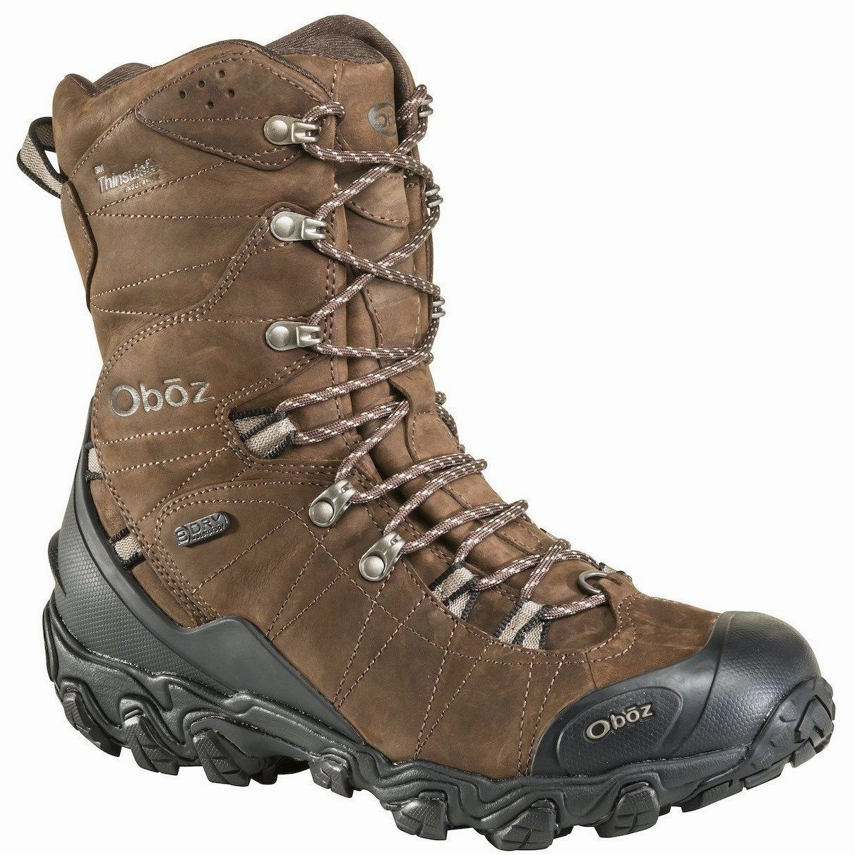 OBOZ BRIDGER 10" INSULATED WATERPROOF MEN'S BARK BROWN - FINAL SALE! Oboz hiking boots with rugged traction
