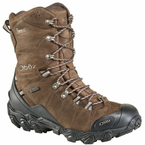 OBOZ BRIDGER 10" INSULATED WATERPROOF MEN'S BARK BROWN - FINAL SALE! Oboz hiking boots with rugged traction