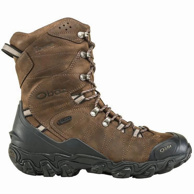 OBOZ BRIDGER 10" INSULATED WATERPROOF MEN'S BARK BROWN - FINAL SALE! Oboz rugged hiking boots