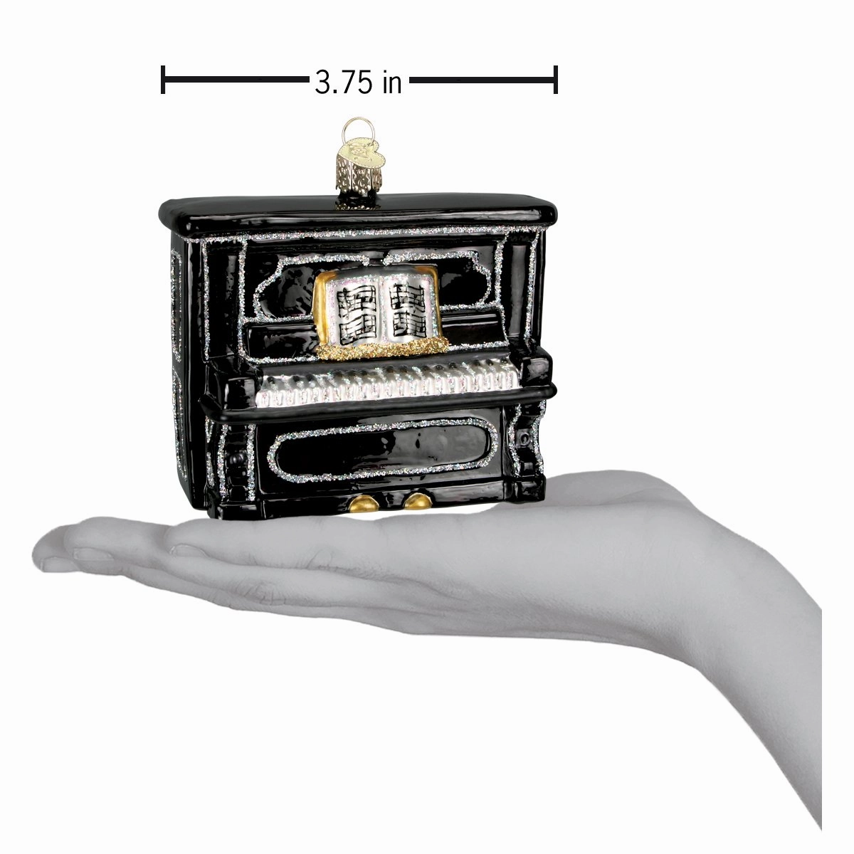 Old World Christmas - Black Upright Piano Ornament