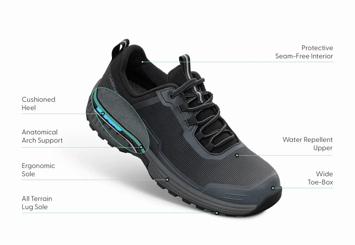 Orthofeet - Bristol - Black Orthofeet comfortable shoe looks