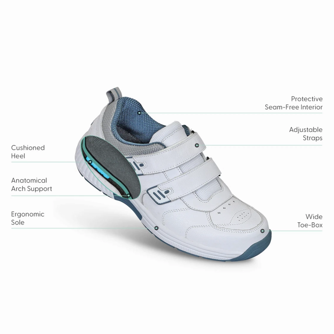Orthofeet - Men - Alamo - White Orthofeet comfortable shoe looks
