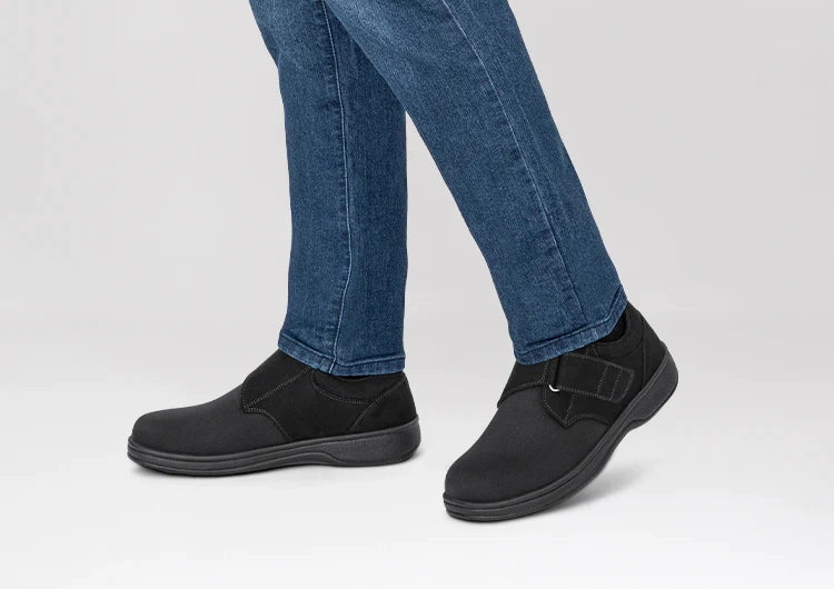 ORTHOFEET - MEN - Bismarck Stretch - Black Orthofeet comfortable shoe looks
