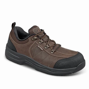 Orthofeet - Men-  Dolomite Work Shoes - Brown Orthofeet comfortable support shoes