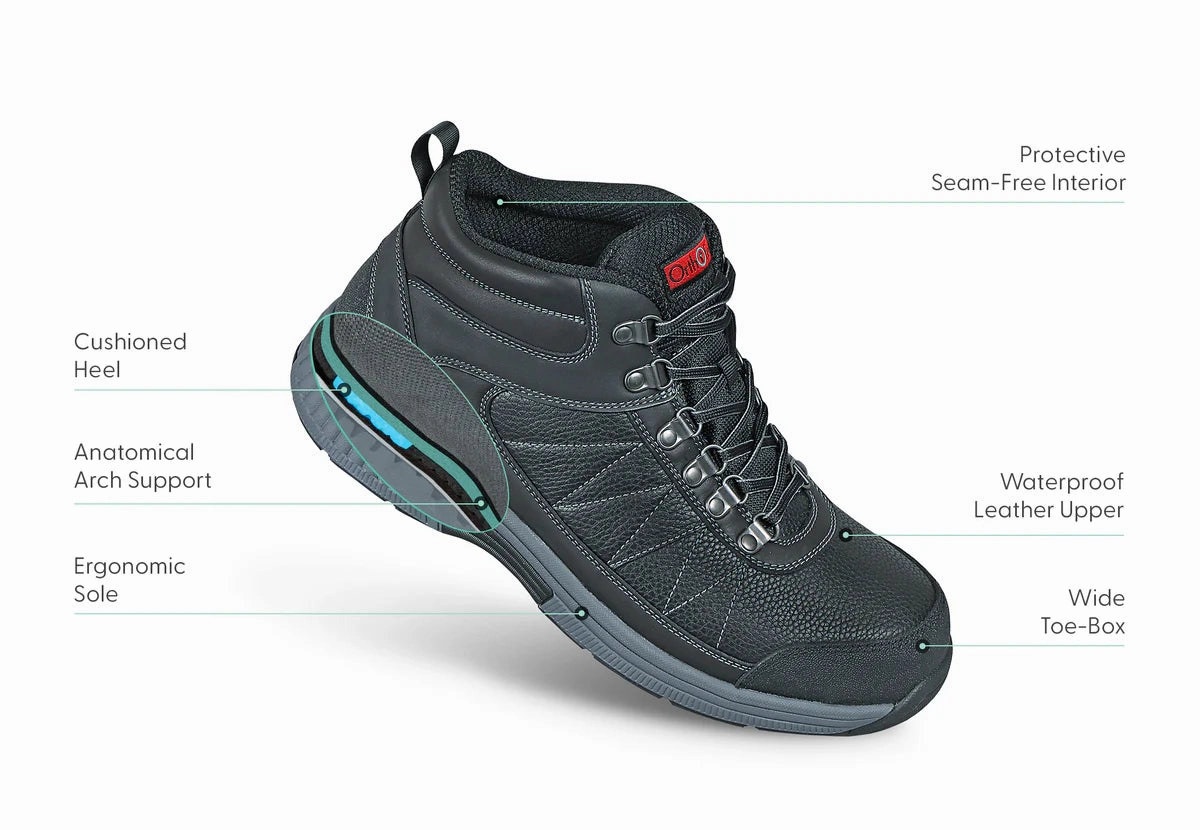 Orthofeet - Men - Hunter Waterproof - Black Orthofeet comfortable shoe looks
