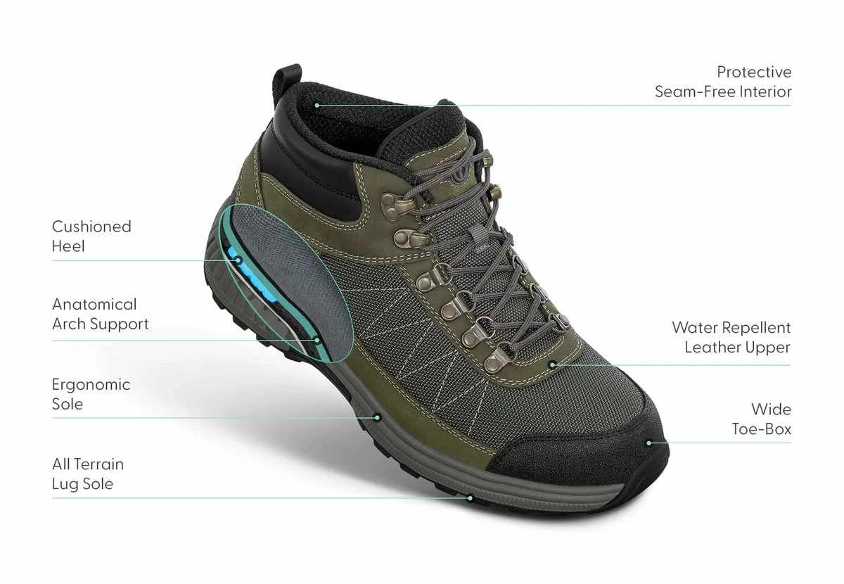 Orthofeet - Men - Hunter Waterproof - Olive Orthofeet comfortable shoe looks