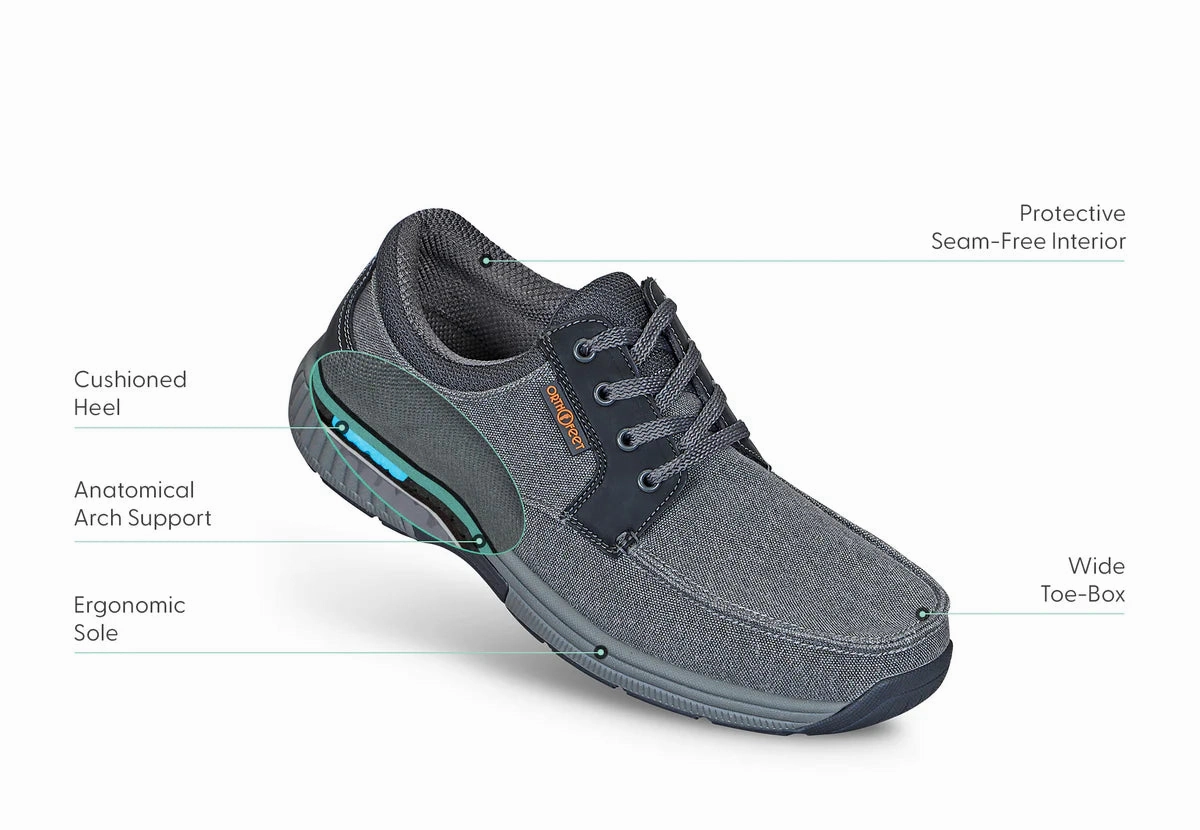 Orthofeet - Men - Porto - Gray Orthofeet comfortable shoe looks