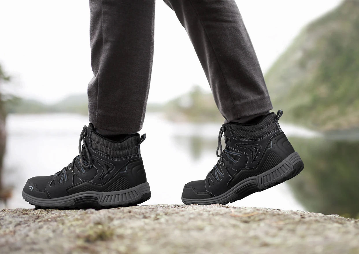 Orthofeet - Men - Ridgewood Boots - Black Orthofeet comfortable shoe looks