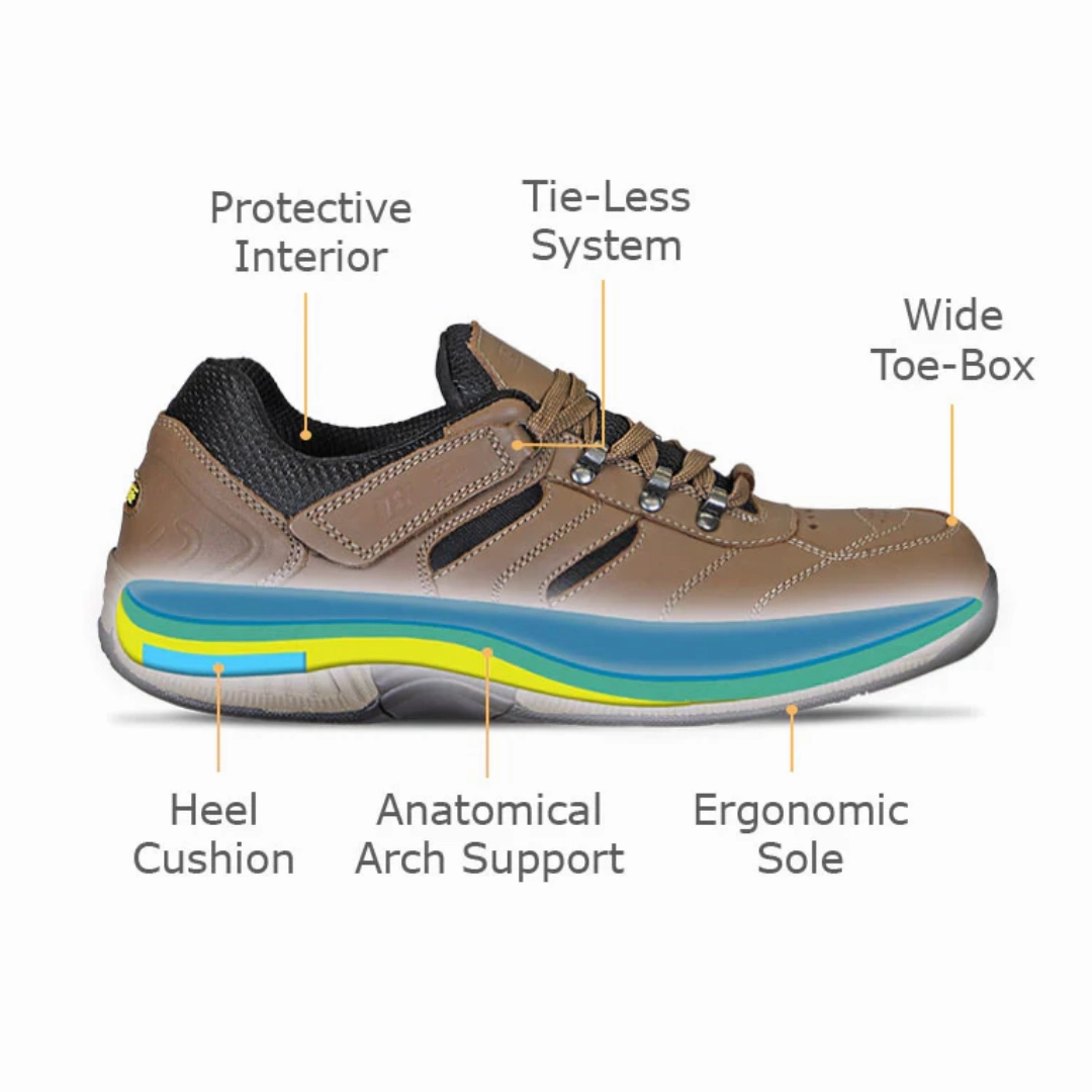 Orthofeet - Men - Shreveport Tie-Less - Brown Orthofeet comfortable shoe looks
