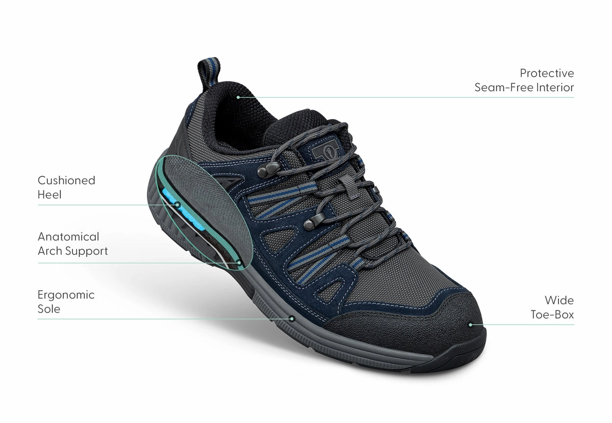 Orthofeet - Men - Sorrento - Gray/Blue Orthofeet comfortable shoe looks