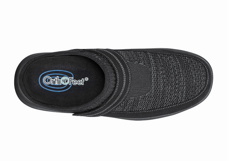 ORTHOFEET - MEN -Hudson Stretch Knit - Black Orthofeet comfortable shoe looks
