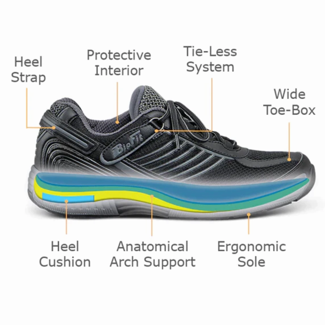 Orthofeet - Verve Tie-Less - Black Orthofeet comfortable shoe looks