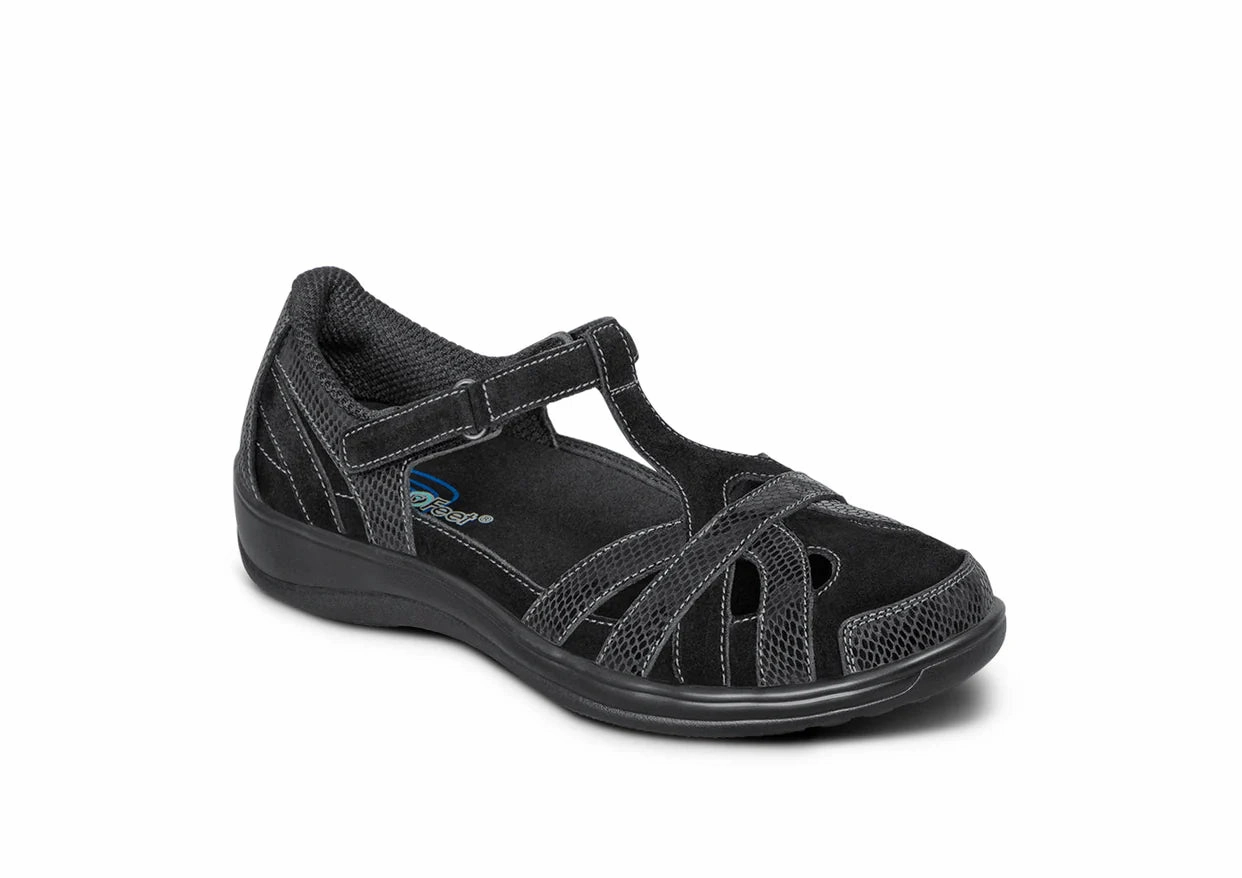 Orthofeet - Women - Juno - Black Orthofeet comfortable support shoes