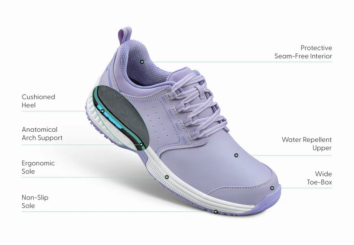 Orthofeet - Women - Talya Slip-Resistant - Lavender Orthofeet comfortable shoe looks