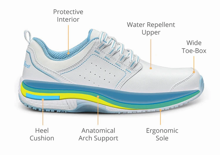 Orthofeet - Women - Talya Slip-Resistant - White Orthofeet comfortable shoe looks