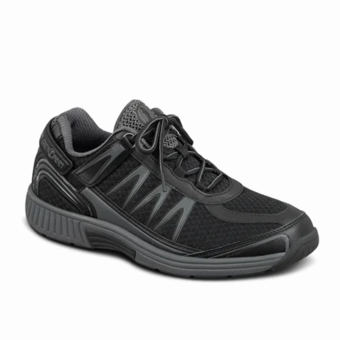 Orthofeet Men - Sprint Tie-Less - Black Orthofeet comfortable support shoes