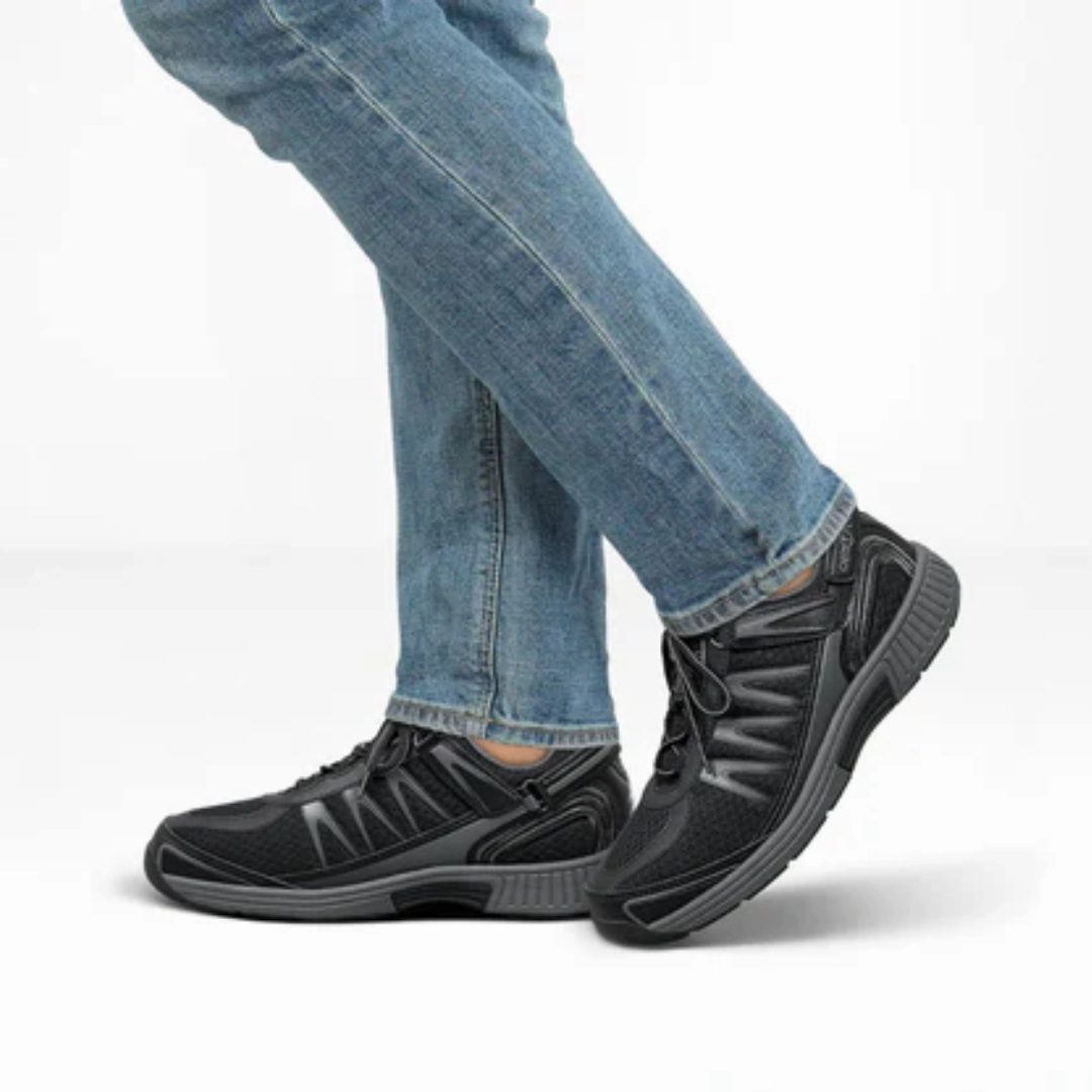 Orthofeet Men - Sprint Tie-Less - Black Orthofeet comfortable shoe looks