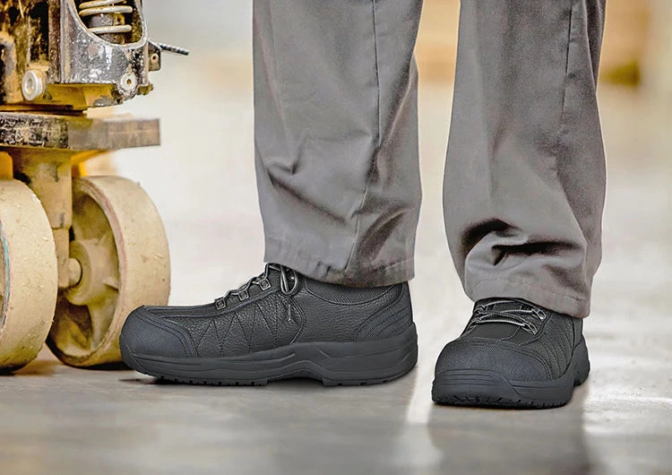 Orthofeet Men Dolomite Work Shoes - Black Orthofeet comfortable shoe looks