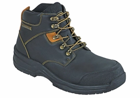 Orthofeet Men Granite Work Boots - Black Orthofeet comfortable support shoes