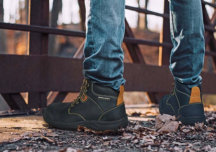 Orthofeet Men Granite Work Boots - Black Orthofeet comfortable shoe looks