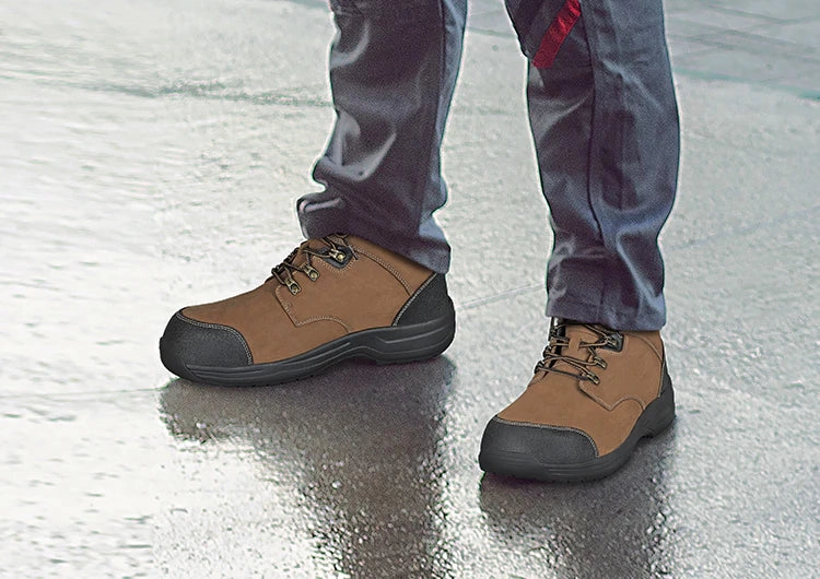 Orthofeet Men Granite Work Boots - Camel Orthofeet comfortable shoe looks