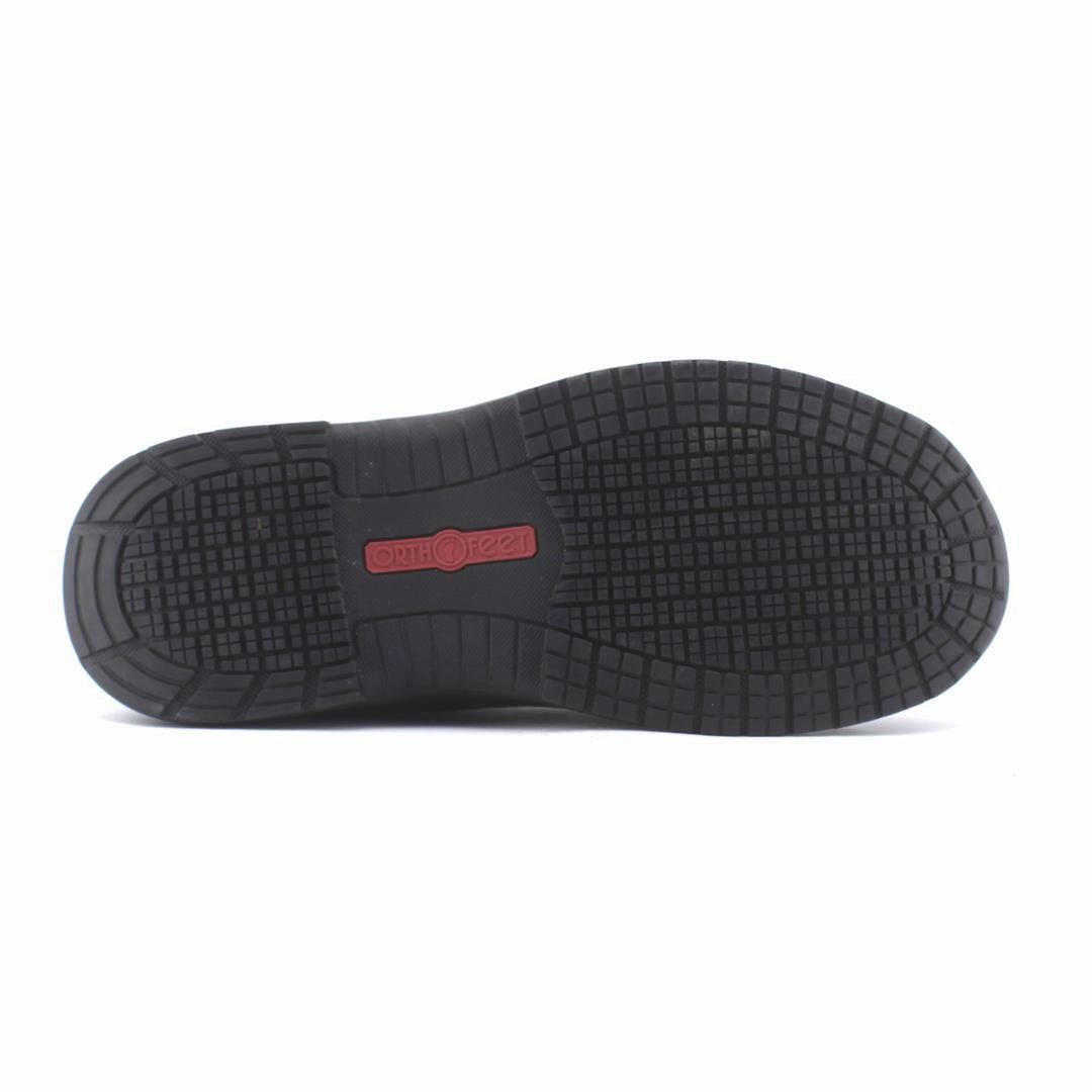 Orthofeet mens Cobalt Work Shoes - Black Orthofeet comfortable shoe looks
