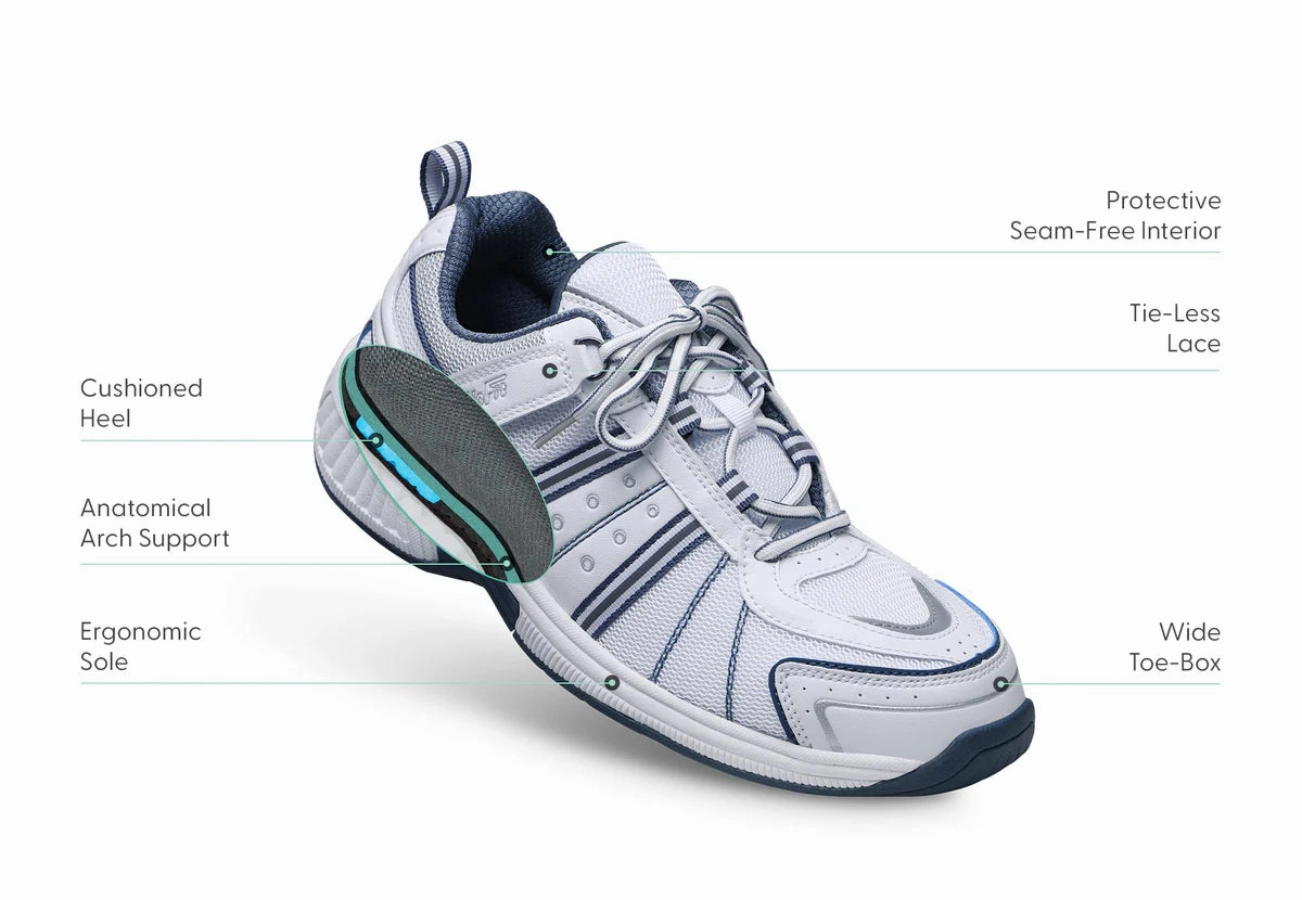 Orthofeet Monterey Bay Tie-Less - White Orthofeet comfortable shoe looks