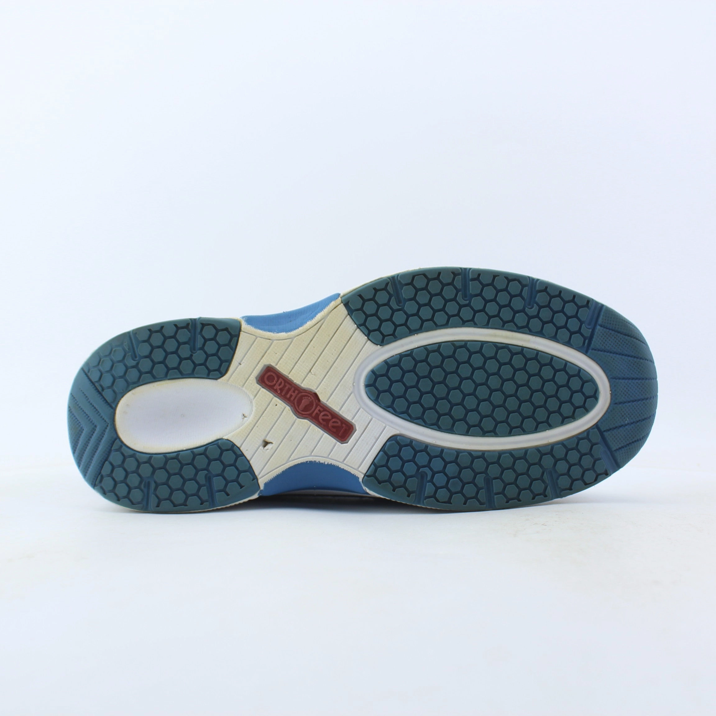 Orthofeet Women - Coral Stretch Knit - Blue (EX) Orthofeet comfortable shoe looks