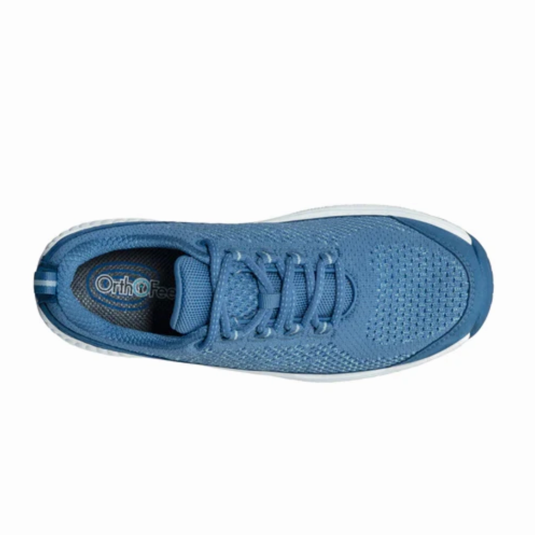 Orthofeet Women - Coral Stretch Knit - Blue Orthofeet comfortable shoe looks