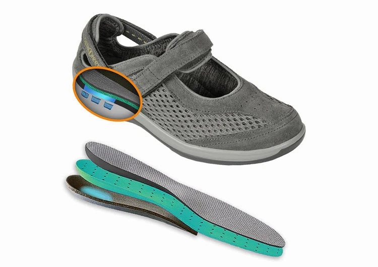 Orthofeet Women - Sanibel Heel Strap - Olive Gray Orthofeet comfortable shoe looks
