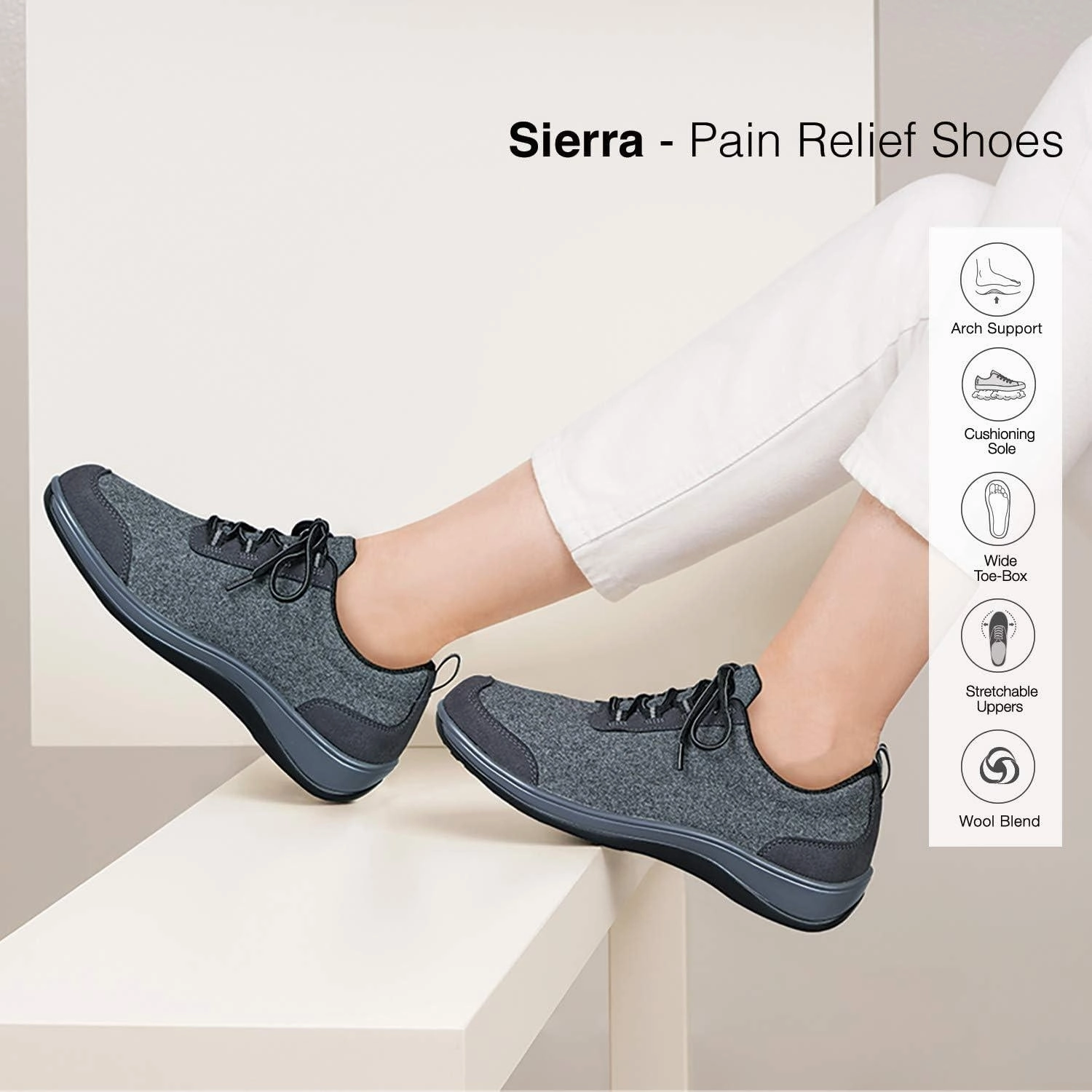 Orthofeet Women - Sierra - Gray Orthofeet comfortable shoe looks