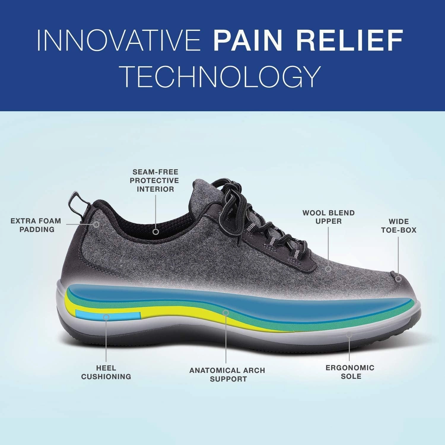 Orthofeet Women - Sierra - Gray Orthofeet comfortable shoe looks