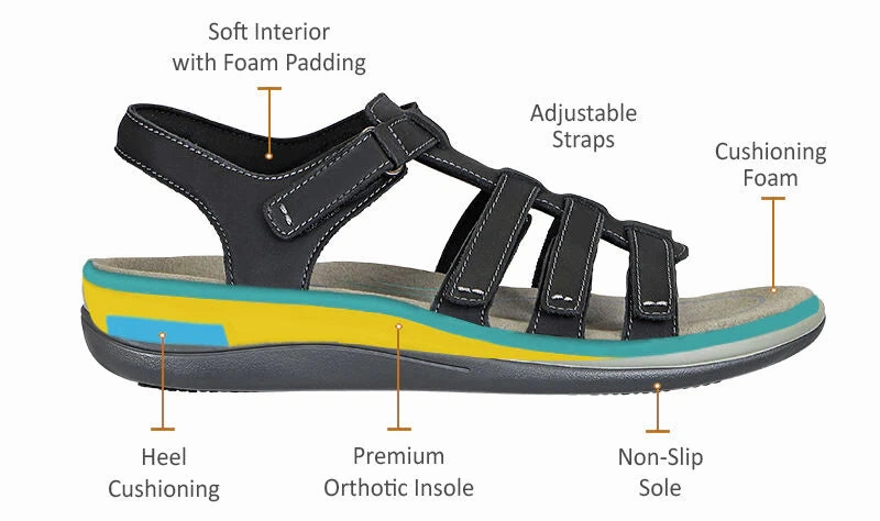 Orthofeet Women Amalfi - Black Orthofeet comfortable shoe looks