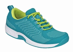 Orthofeet Women Coral Stretch Knit - Turquoise Orthofeet comfortable support shoes