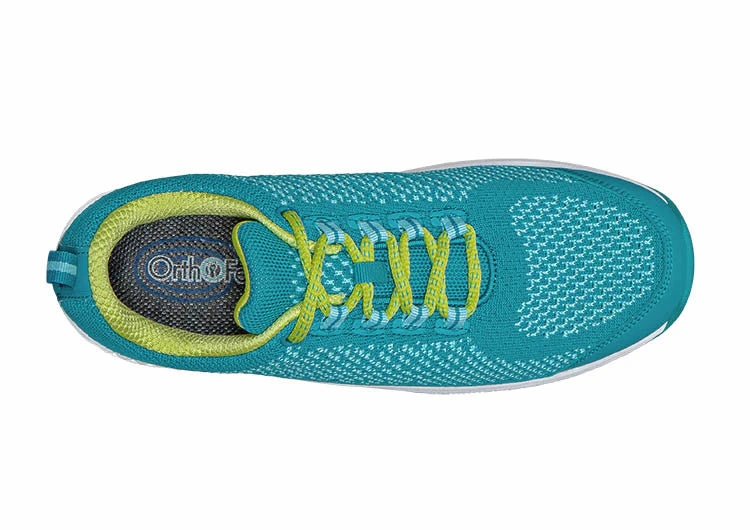 Orthofeet Women Coral Stretch Knit - Turquoise Orthofeet comfortable shoe looks