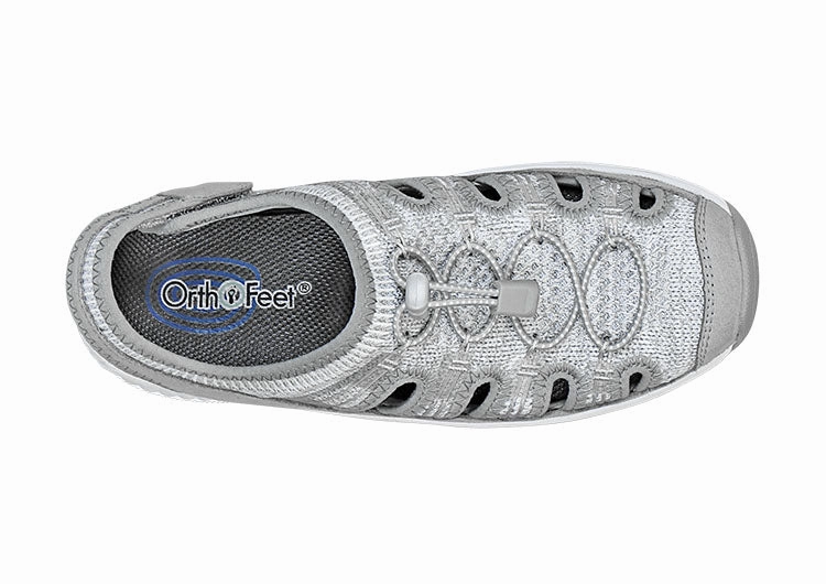 Orthofeet Women Laguna Stretch Knit - Grey Orthofeet comfortable shoe looks