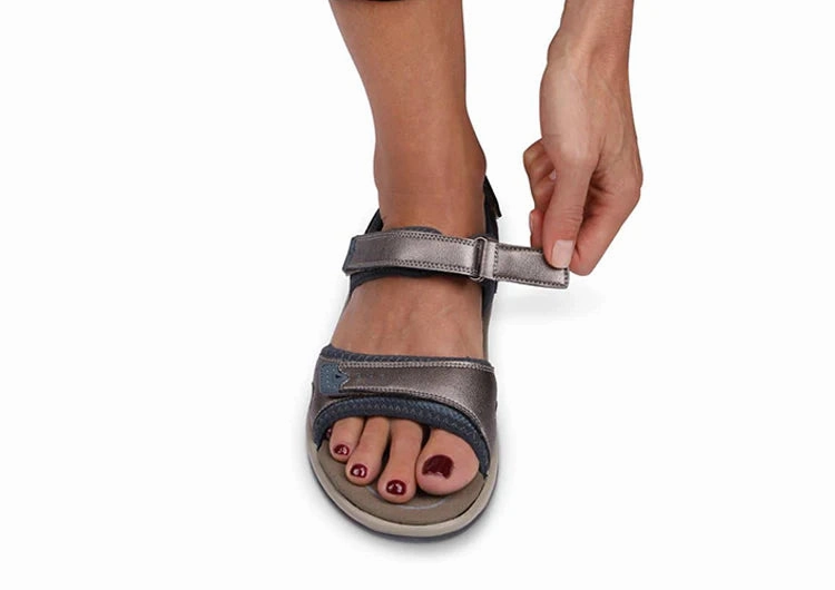 Orthofeet Women Malibu Two Way Strap - Brown Orthofeet comfortable shoe looks