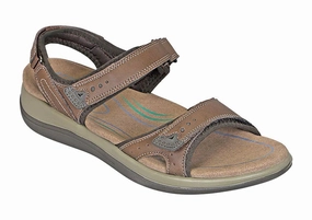 Orthofeet Women Malibu Two Way Strap - Brown Orthofeet comfortable support shoes