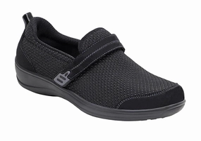Orthofeet Women Quincy Stretch - Black Orthofeet comfortable support shoes