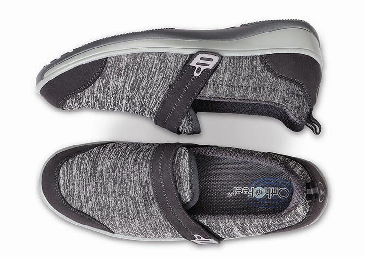 Orthofeet Women Quincy Stretch - Gray Orthofeet comfortable shoe looks