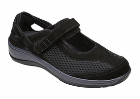 Orthofeet Women Sanibel Heel Strap - Black Orthofeet comfortable support shoes