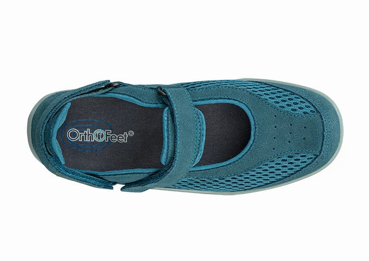 Orthofeet Women Sanibel Heel Strap - Blue Orthofeet comfortable shoe looks