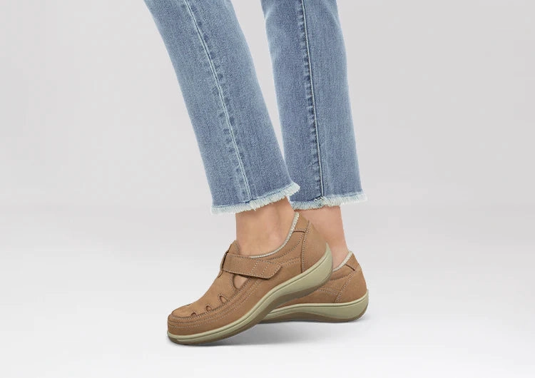 Orthofeet Women Serene - Tan Orthofeet comfortable shoe looks