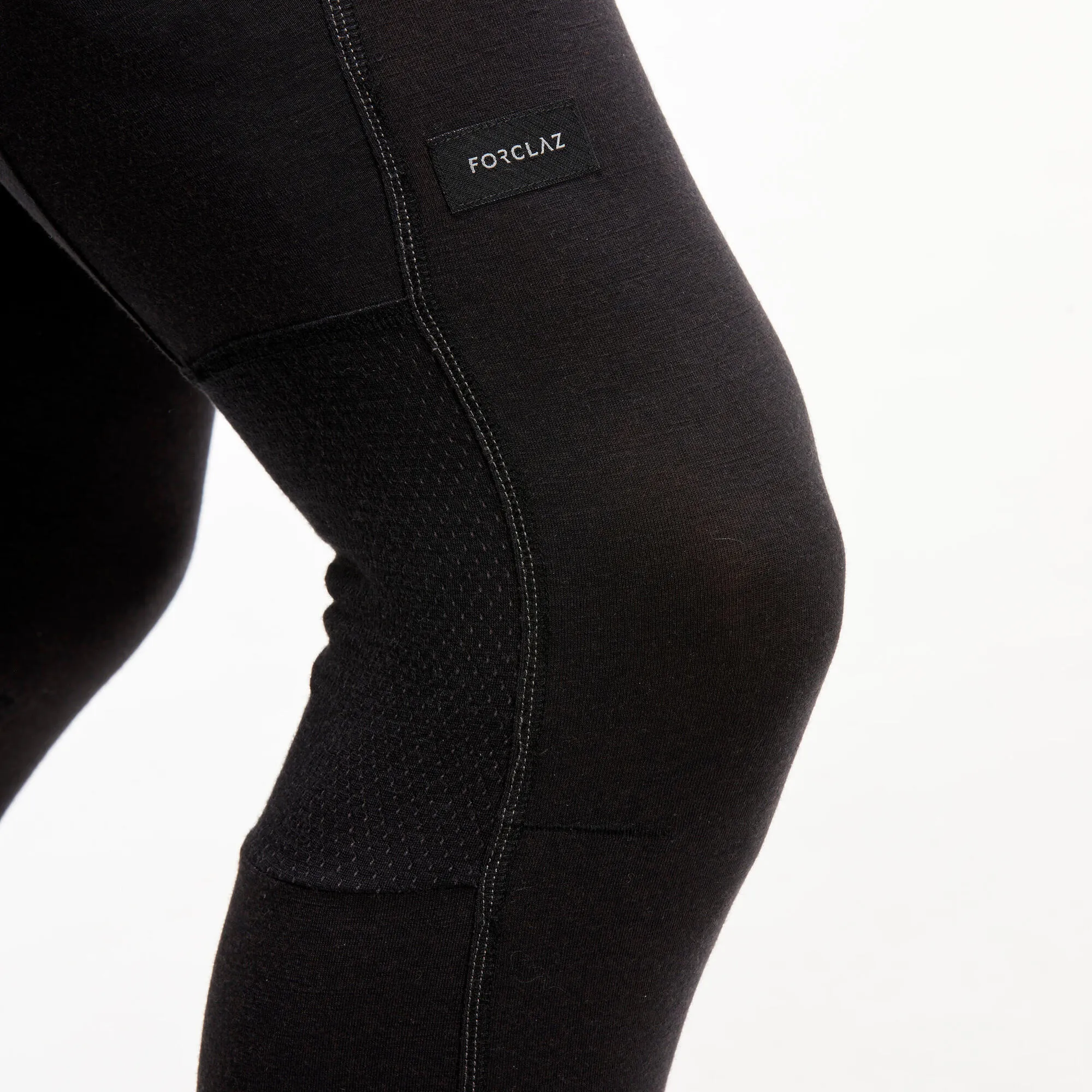 Outdoor Decathlon Clothing Forclaz Men's Mountain Backpacking Merino Wool Base Layer Tights Leggings - MT500