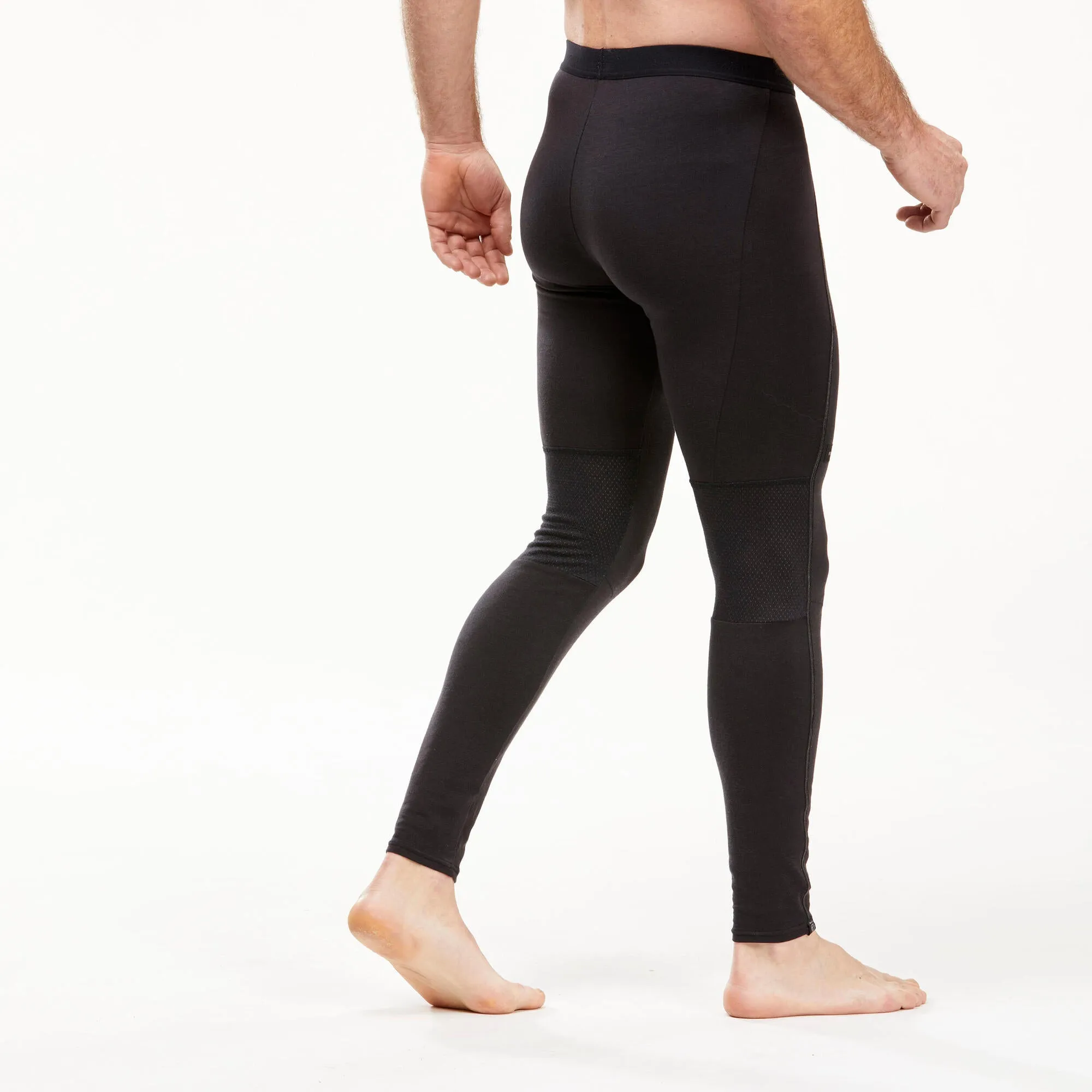 Outdoor Decathlon Clothing Forclaz Men's Mountain Backpacking Merino Wool Base Layer Tights Leggings - MT500