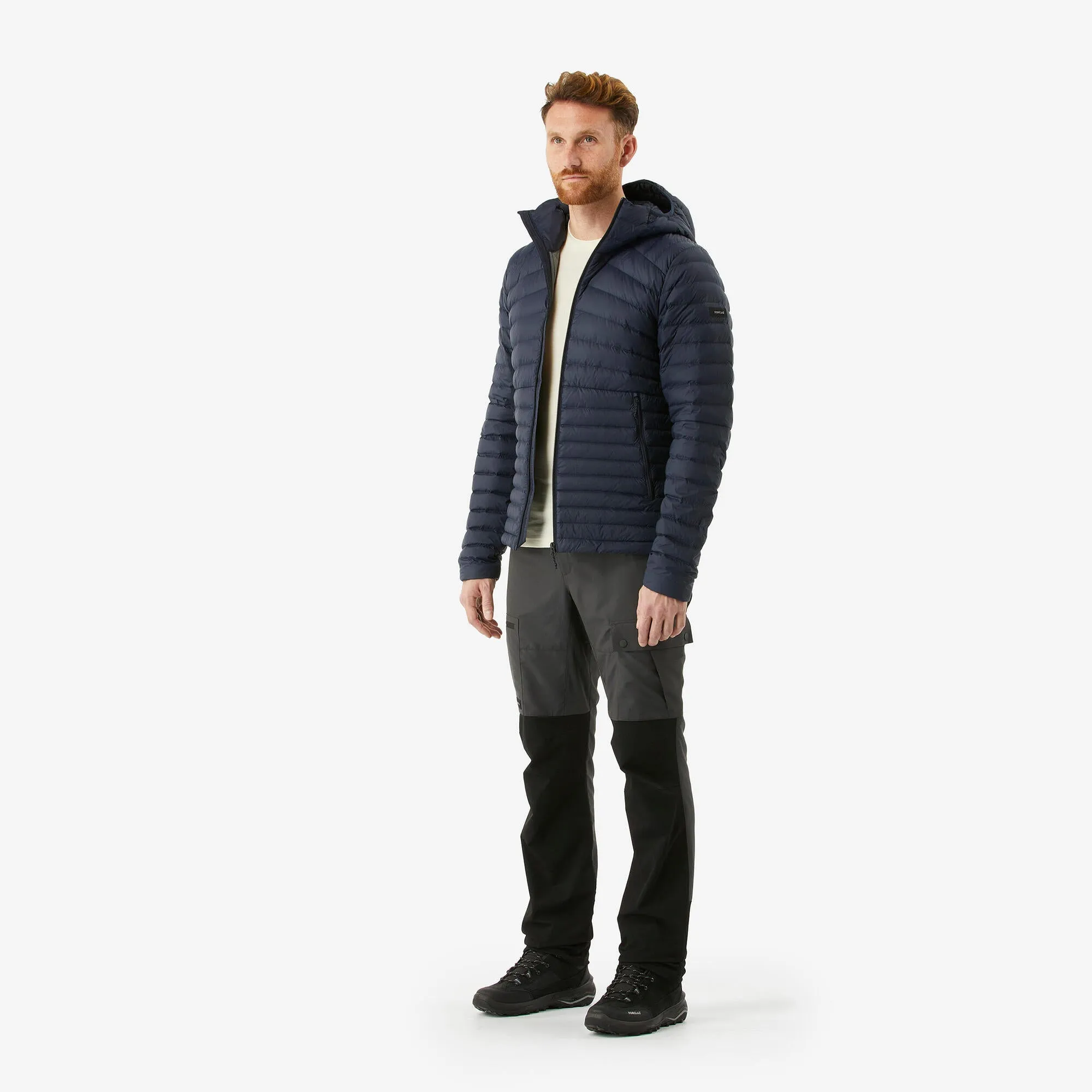 Outdoor Decathlon Clothing Forclaz Men's MT100 Hooded Down Puffer Jacket
