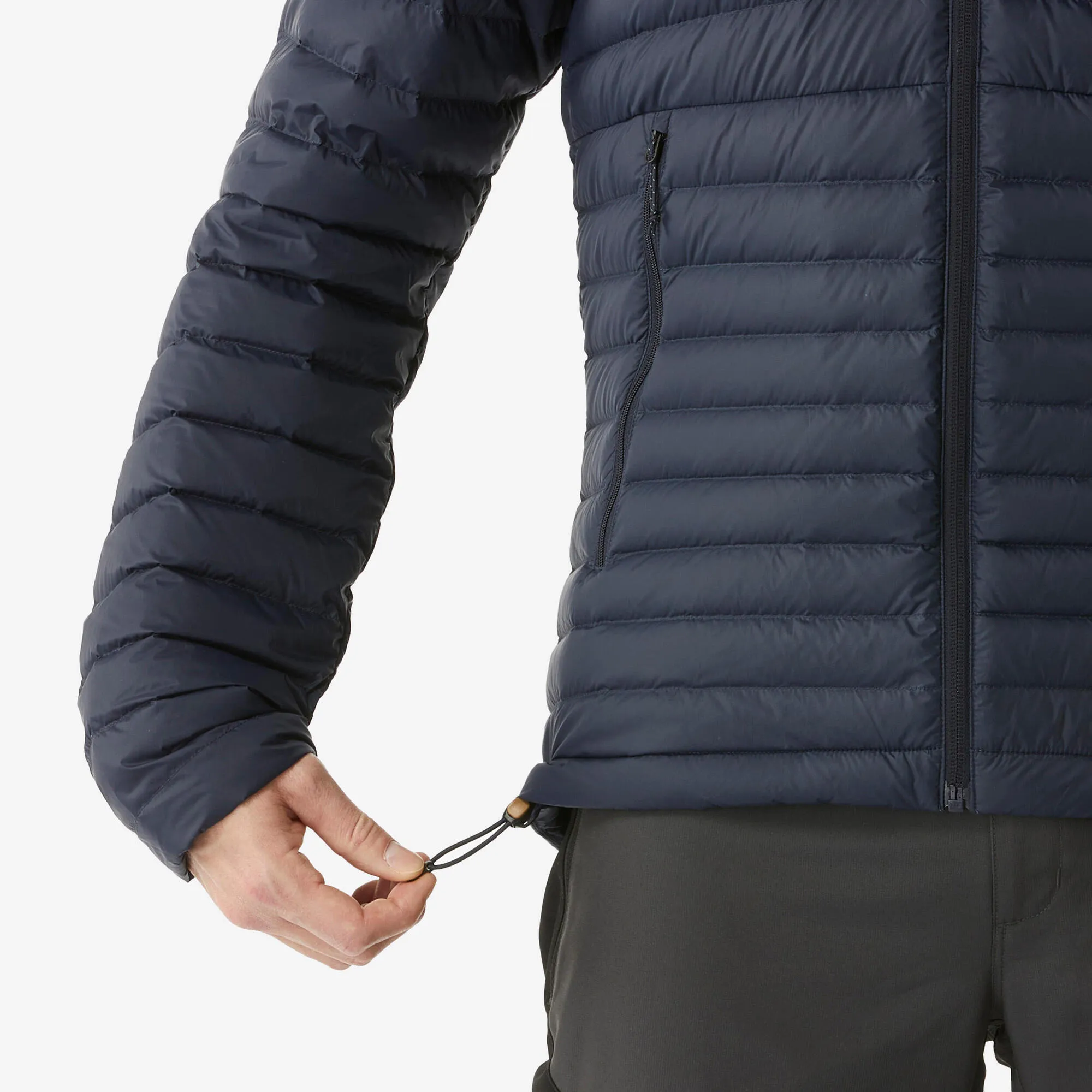Outdoor Decathlon Clothing Forclaz Men's MT100 Hooded Down Puffer Jacket