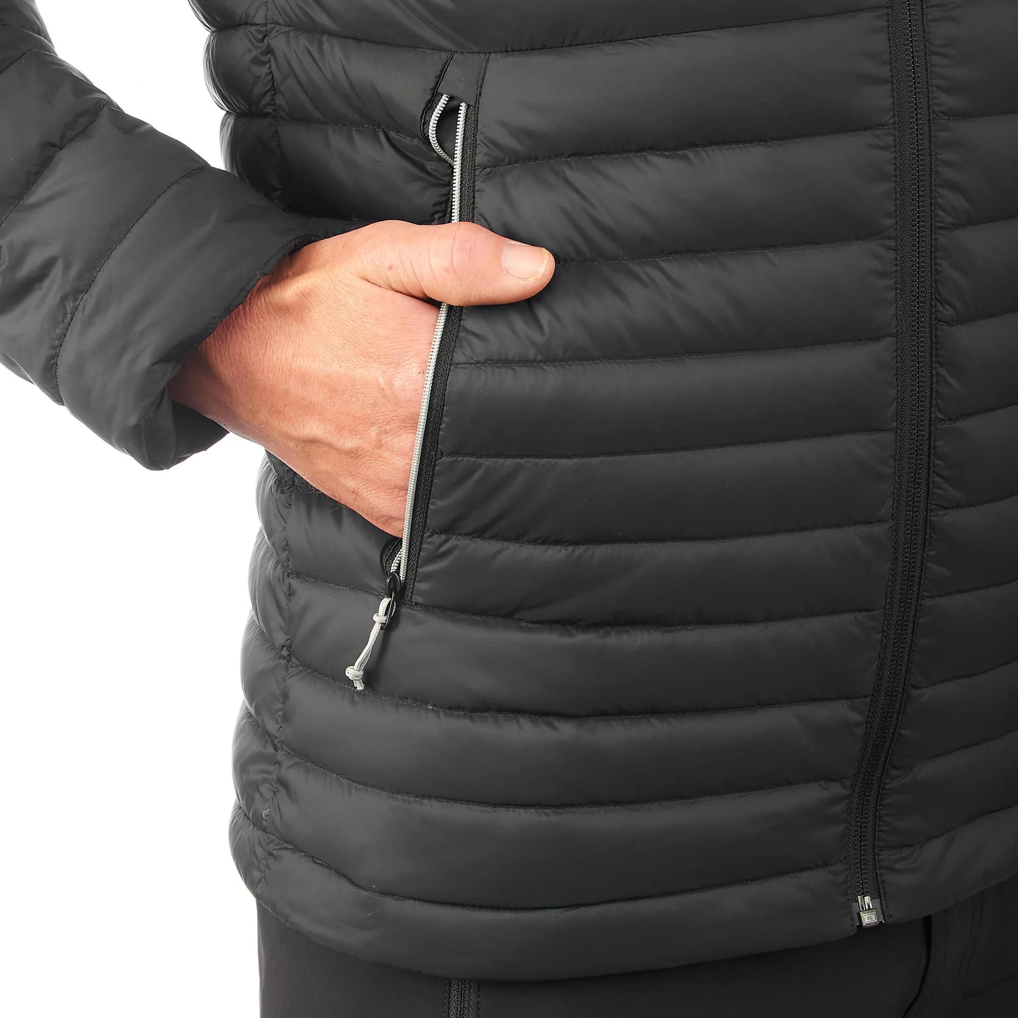 Outdoor Decathlon Clothing Forclaz Men's MT100 Hooded Down Puffer Jacket